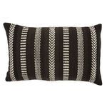 Papyrus Striped Black/ Ivory Indoor/ Outdoor Lumbar Pillow image 1