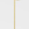 Vertical gold rod with round ball bottom attached to wall mount base