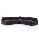 Grant 3 Piece Sectional shown from opposite angle with raised cushions and squared arm profile