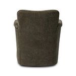 Rear view of Camellia Swivel Chair showing slightly curved back and smooth fabric.