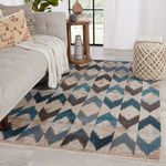 Product Image 9 for Zevi Chevron Blue/ Beige Rug from Jaipur 