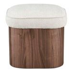 Sonny Stool front view with lifted oatmeal fabric seat top