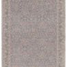 Traditional floral taupe and light gray rectangular rug with intricate ornate patterns in blue, red, and cream 3x8 feet
