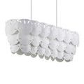 Rectangular white ceiling canopy with two mounting rods in clear detail