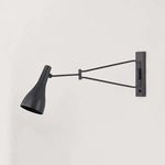 Northford Wall Sconce angle view with shade tilted slightly upwards, arm partially extended