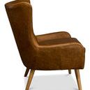 Product Image 5 for Mckinley Wing Chair, Columbia Brown Lthr from Sarreid Ltd.