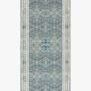 Mika Ocean Rug runner view showing elongated shape with same blue abstract tribal pattern