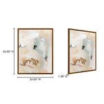 Gaia painting front and angled side with height 26in, width 34in, depth 1.38in dimensions