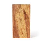 Vertical view of the side of the closed spalted primavera wood box emphasizing wood grain and color variations