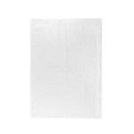 Flat lay of white linen cotton blend throw blanket displaying textured fabric surface in detail