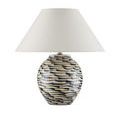Minnows Blue Table Lamp front view against white background with the shade’s edges slightly curved