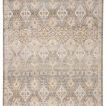 Full vintage Persian diamond patterned rug in gray, cream, gold, and silver colorway
