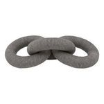 Decorative handcrafted Crew Rope Link with three circular chain links wrapped in gray polyolefin rope