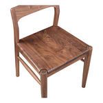 Top angled close-up of chair seat showing wood grain detail and rounded corners