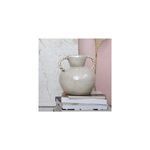 Product Image 4 for 9.25 Inches Stoneware Vase with Twisted Handles and Reactive Glaze, Cream Color from Creative Co-Op