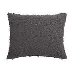 Rectangular Murphy Pillow in dark charcoal with same bouclé texture and modern casual feel