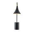 Front view with shade directed slightly upward, showing angled lamp shade edge