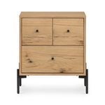 Front view of nightstand with clear shadows on white background highlighting form