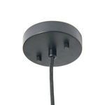 Black circular ceiling canopy with wired cord attached for pendant light