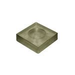 Diagonal top angle displaying catchall’s shallow rounded center and matte finish on cast glass