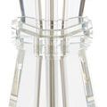 Close-up of polished brass octagonal ring at Duveen Table Lamp’s waist, showing crystal facet edges