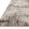 Close-up angle showing the low pile texture and edge binding of the Austen Natural Mocha rug