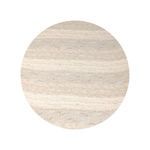 Top view of circular outdoor bar table showing sandy grey marbled surface