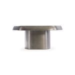 Side view from opposite angle showing consistent texture and shape of Clawson cocktail table