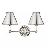 Classic No.1 2 Light Wall Sconce with polished metal finish and conical metal shades