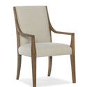 Chapman Upholstered Chair with Samantha Taupe fabric and White Oak wood frame with Sorrel finish, featuring welt trim and ...