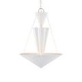 Empyrean Chandelier hanging with visible white ceiling mount plate and subtle shadows on tiers
