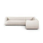 Straight-on front angle revealing consistent channeling detail across seat and arms