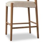 Partial low-angle view of bottom section highlighting footrest and smoked oak legs