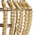 Penelope Beige Chandelier hanging by metal chain on white background, side angle view