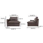 Product Image 8 for Thurlow Left Arm Facing Chair Espresso Brown Leather from Moe's