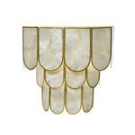Celestial Cascade 4-tier wall sconce with scalloped translucent panels framed in gold metal