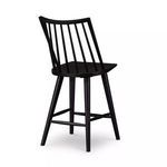 Rear three-quarter view of black Lewis Windsor Bar + Counter Stool showing angled spindles and round legs