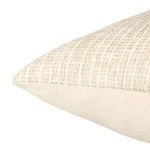 Corner close-up showing transition between plaid front and smooth cream back fabric