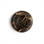 Top view showing circular shape and intricate natural marble veining pattern inside the bowl