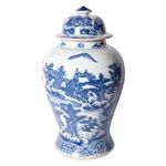 Product Image 4 for Blue & White Porcelain Temple Jar Landscape Motif from Legend of Asia