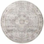 Round version of Heidi Dove Blush Rug showing central medallion and surrounding border design