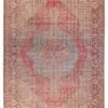 Leonine Vintage-Style Medallion rug with red and blue medallion pattern, 7'6" x 10' size