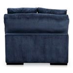 Rear view showing full back upholstery and two back cushions of the Plunge sofa