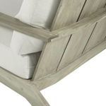 close-up of rear support beam, armrest joinery, and fabric edge