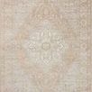 Beige and silver traditional rectangular rug with vintage Turkish Oushak motifs, 2'7" x 8'0"