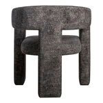 Rear view of Elo Chair emphasizing curved back sleeve and fabric texture