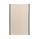 Flat lay of one black Alessa kitchen towel showing full rectangular shape and cotton twill texture with white and dark gra...
