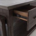 Close-up of smooth grey concrete countertop texture on Ian Kitchen Island