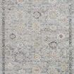 Monroe Sky Gold Rug with antique Turkish Oushak-inspired large motifs in soft blue and gold hues with black accents