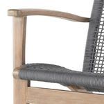 Eucalyptus and woven cord chair back close-up emphasizing cord arrangement